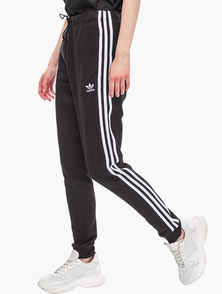 Adidas black and white sale joggers womens