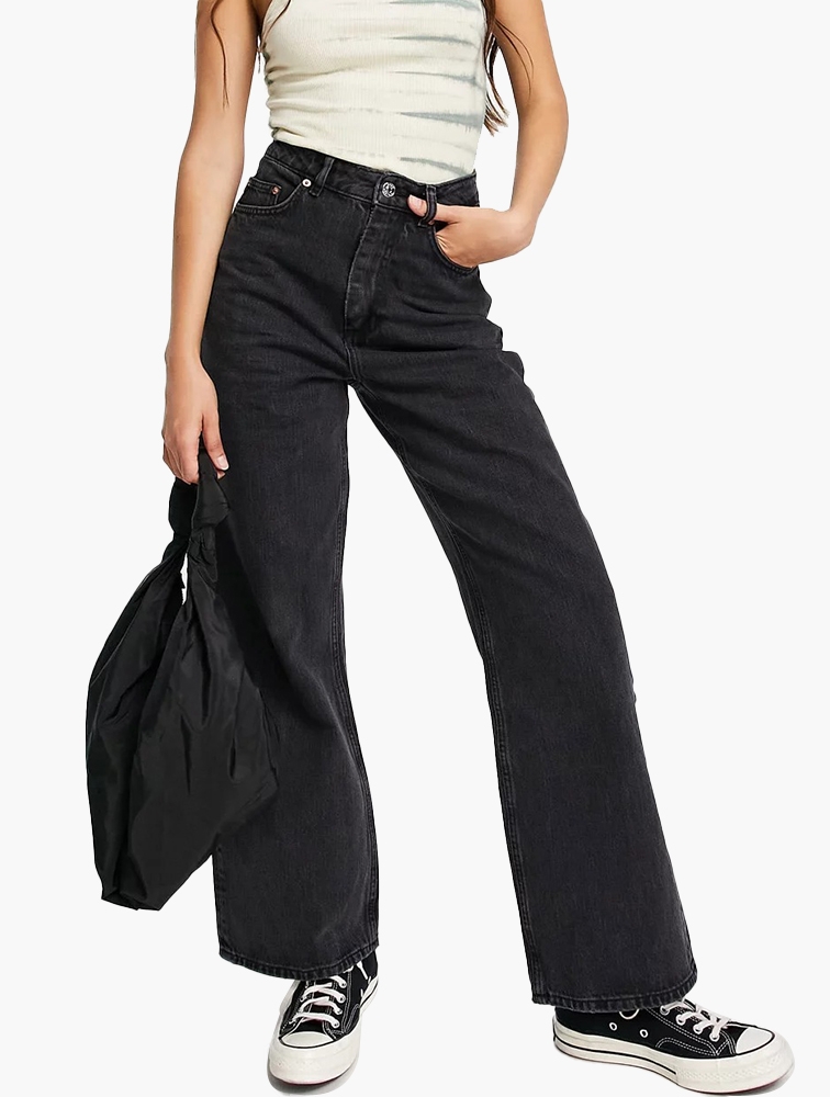 MyRunway | Shop ASOS Washed Black High Rise Relaxed Dad Jeans for Women ...