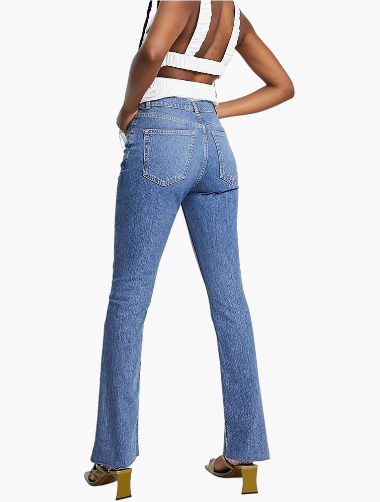 MyRunway | Shop ASOS Midwash Blue High Rise '70'S' Stretch Flare Jeans ...