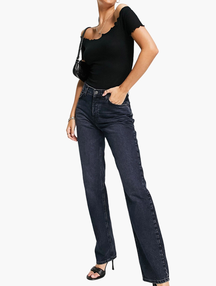 MyRunway | Shop ASOS Dark Blue Low Rise Straight Leg Jeans for Women ...