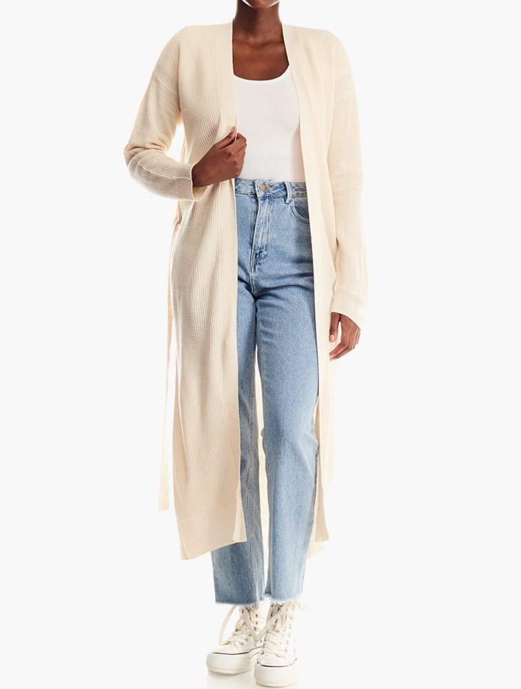 MyRunway  Shop Brave Soul White Ribbed Longline Cardigan for Women from