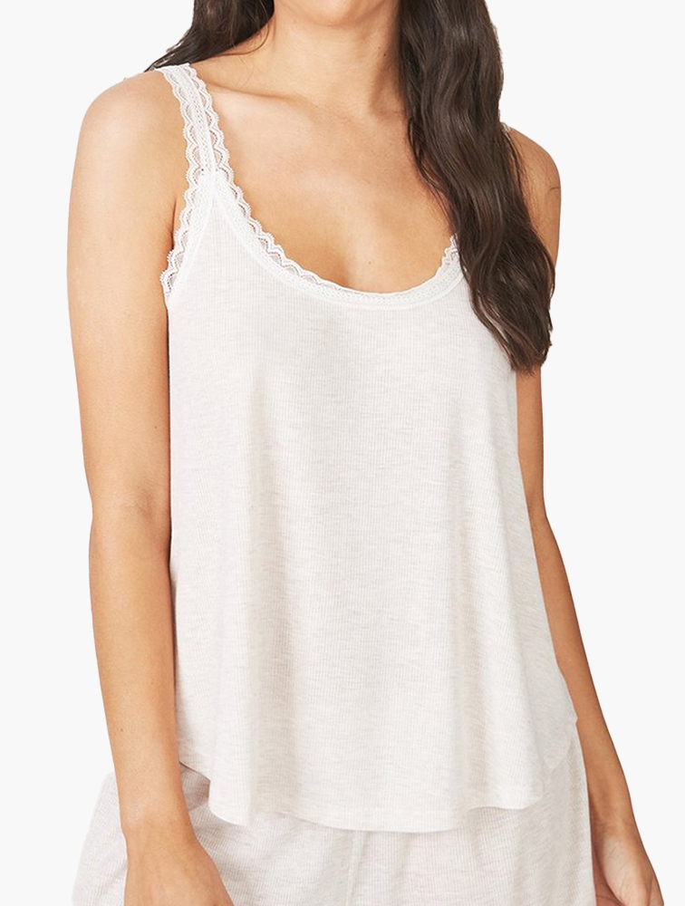 MyRunway  Shop Cotton On White Rib Lace Sleep Tank for Women from