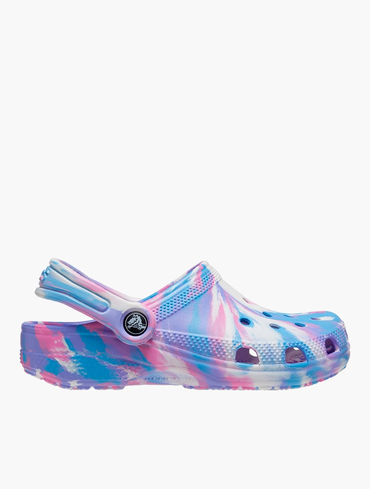MyRunway | Shop Crocs White & Pink Classic Marbled Clogs for Kids from ...