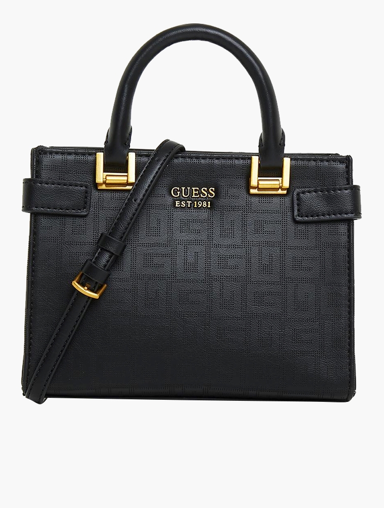 MyRunway | Shop GUESS Black Atene Mini Satchel Bag for Women from