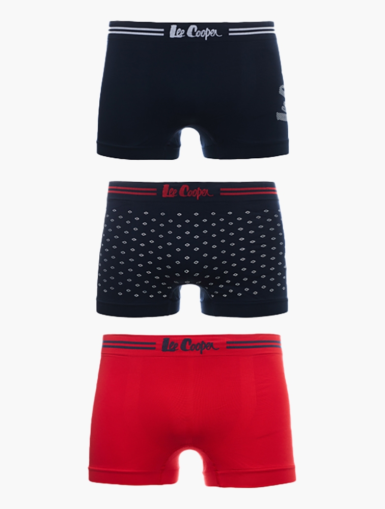 MyRunway  Shop Lee Cooper Navy & Red Seamless Underwear 3-Pack