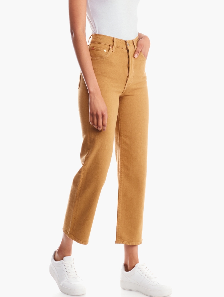MyRunway | Shop Levi's Neutral Ribcage Straight Ankle Jeans for Women ...