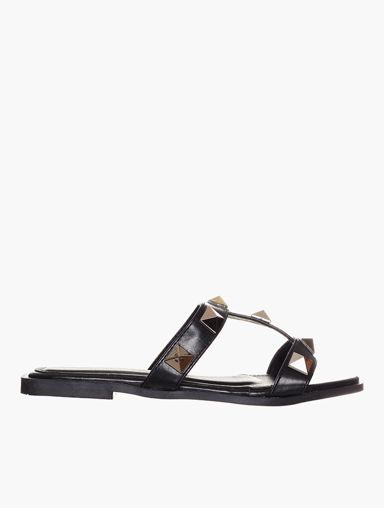 MyRunway | Shop Miss Black Black Discopia 5 Faux Leather Sandals for ...