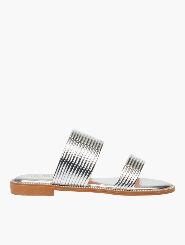 MyRunway | Shop Miss Black Silver Murano 13 Faux Patent Sandals for ...