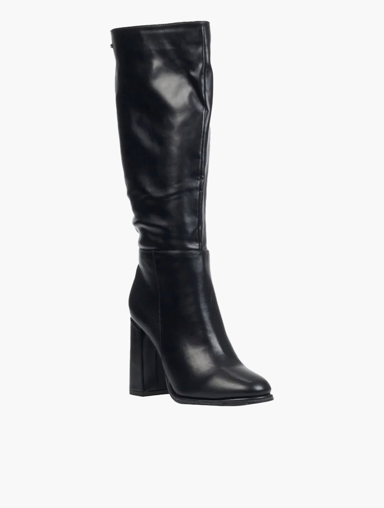 MyRunway | Shop Miss Black Black Shania 1 Faux Leather Boots for Women ...