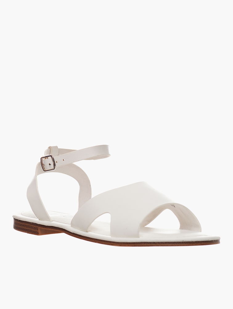 MyRunway | Shop Miss Black White Siena 2 Faux Leather Sandals for Women ...
