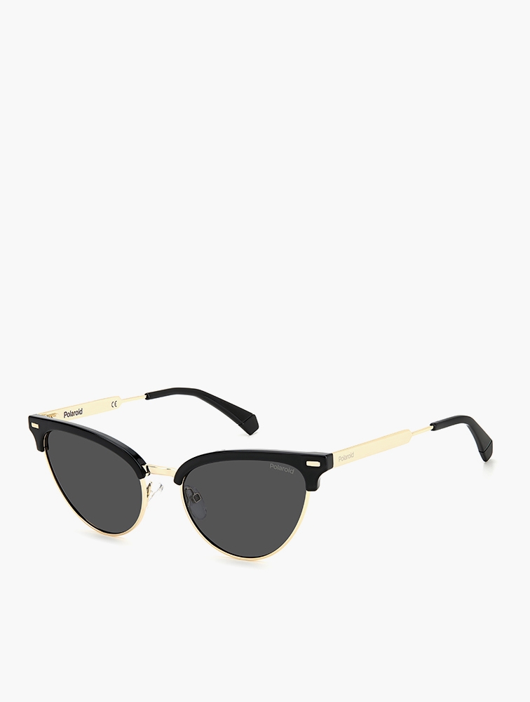 Black and gold discount cat eye sunglasses