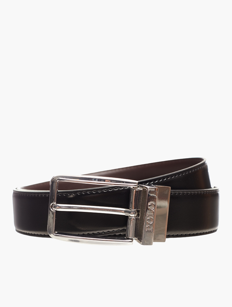 MyRunway | Shop Polo Black & Brown Lancaster Leather Belt for Women ...