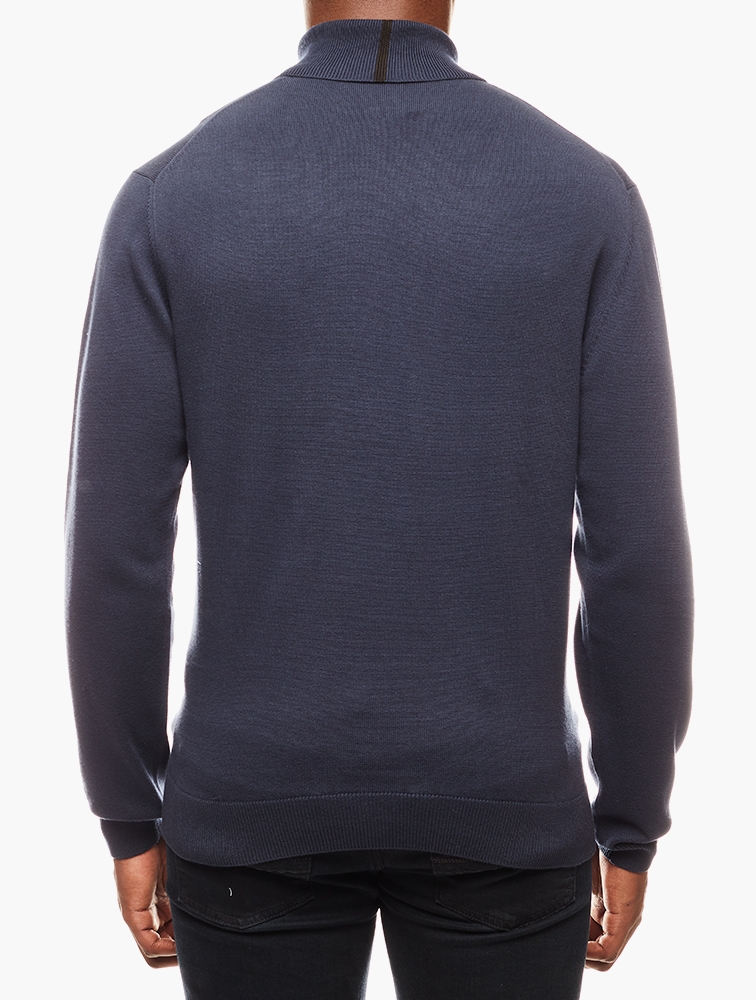 MyRunway | Shop Polo Navy Rolled Neck Knit Sweater for Men from ...