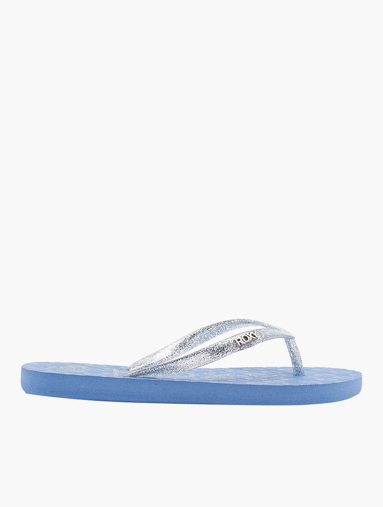 MyRunway | Shop Roxy Girls Baja Blue Viva Sparkle Flip Flops for Kids ...