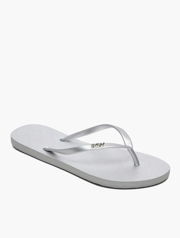 Roxy silver sale flip flops