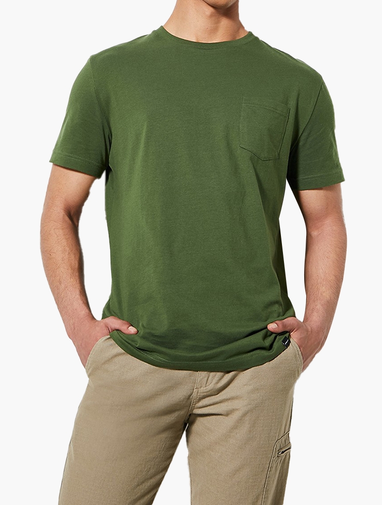 Shop Superbalist Label Pocket Crew Neck Tee - Khaki Green for Men from