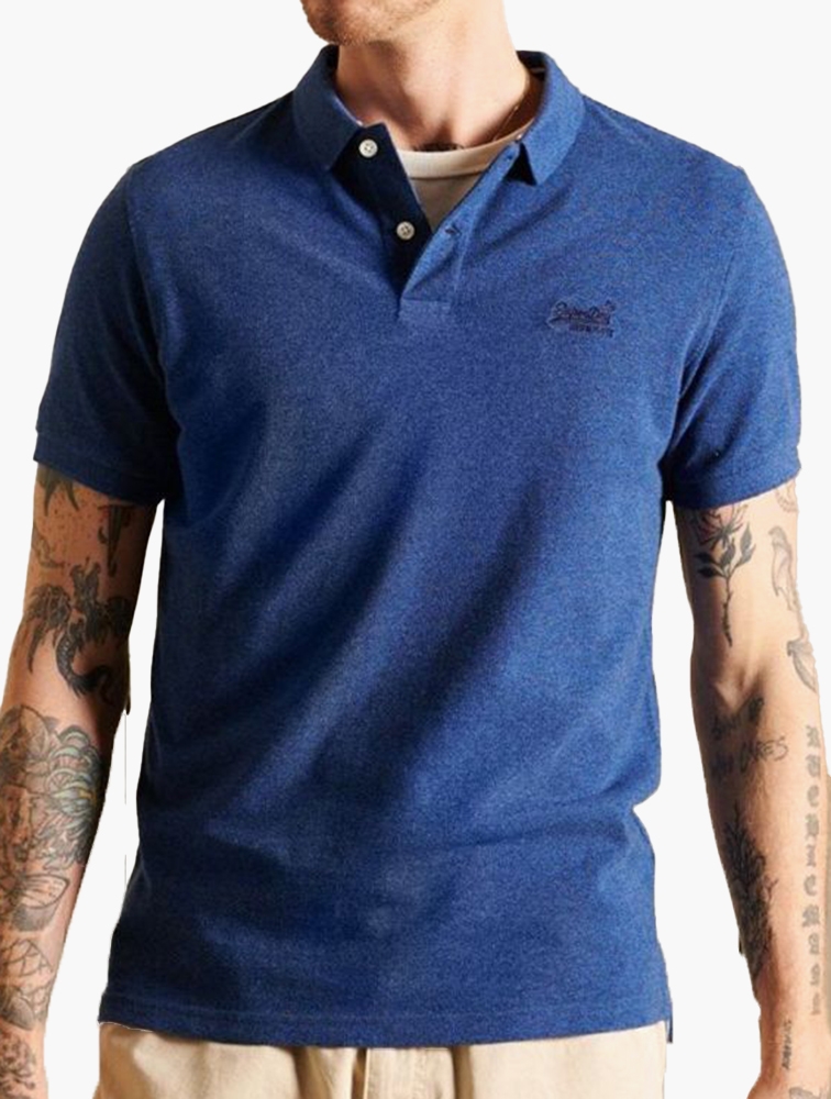 Shop Superdry Bright Blue Marl from Classic for Men Polo Pique