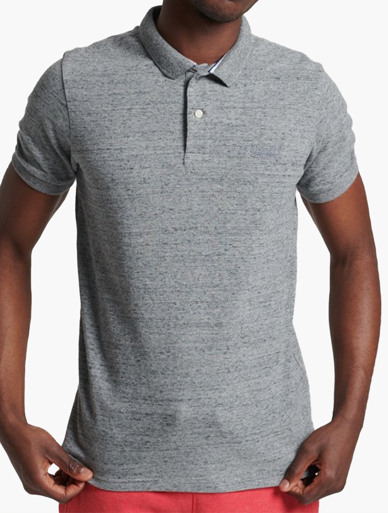 Shop Superdry Rich Charcoal Marl Pique from Polo Classic Men for