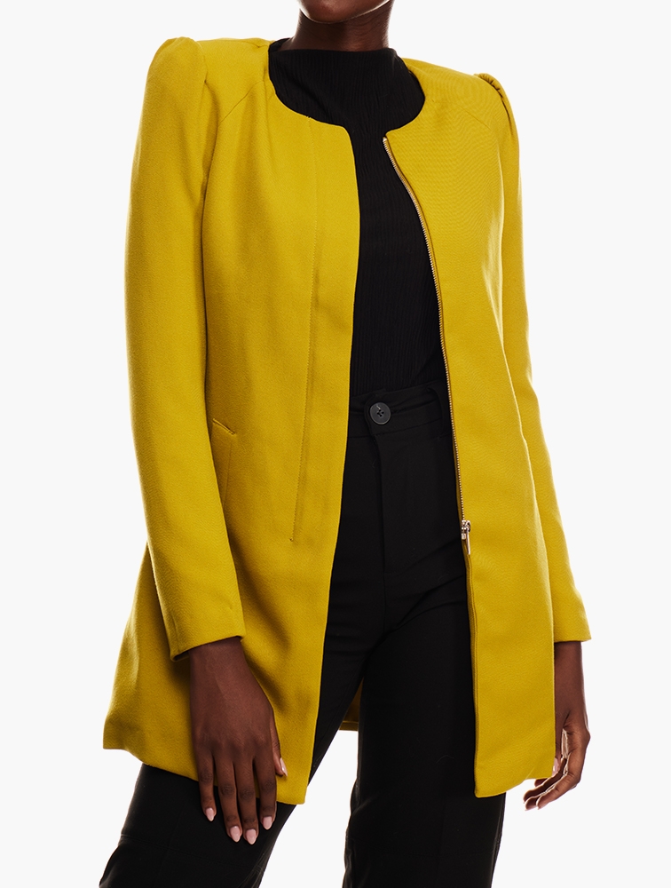 MyRunway | Shop Vero Moda Yellow Plain Long Sleeve Coat for Women from ...