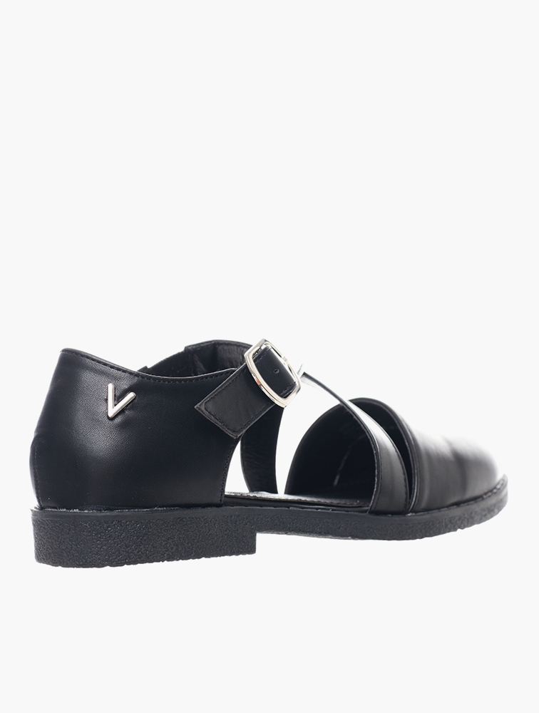 MyRunway | Shop Viabeach Black Vespa 12 Faux Leather Shoes for Women ...