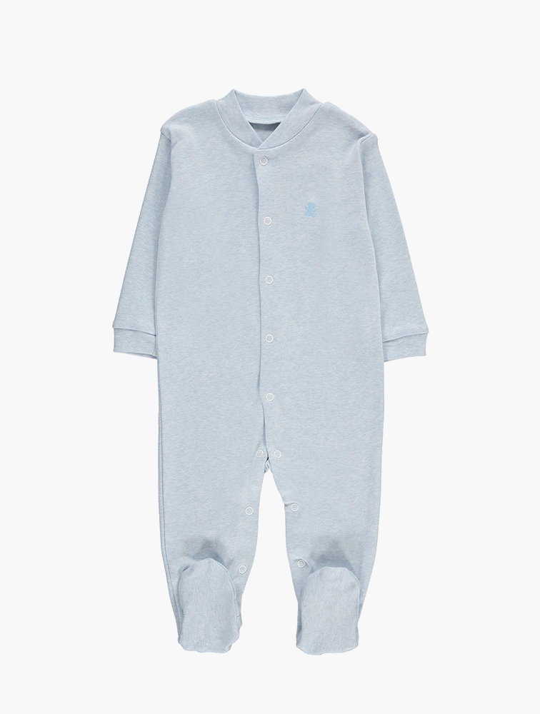 MyRunway | Shop Wooliesbabes Blue Melange Infants Sleepsuit for Kids ...