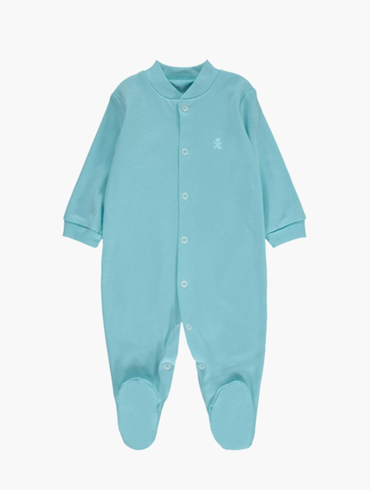 MyRunway | Shop Wooliesbabes Turquoise Plain Popper Sleepsuit for Kids ...
