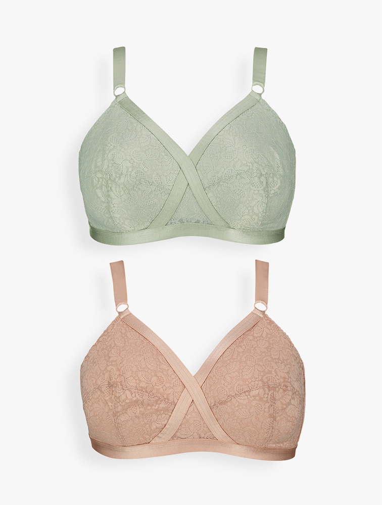 MyRunway  Shop Woolworths Green Lace Total Support Non-wire Bras 2 Pack  for Women from