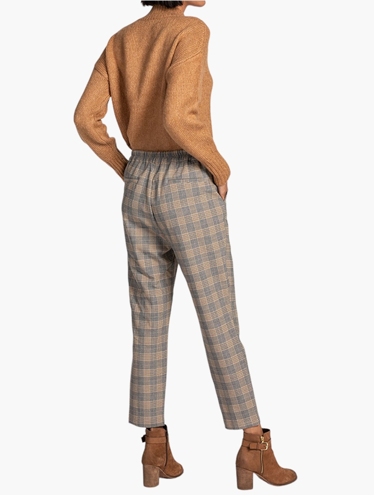 MyRunway  Shop Edition Brown Check Viscose Blend Joggers for