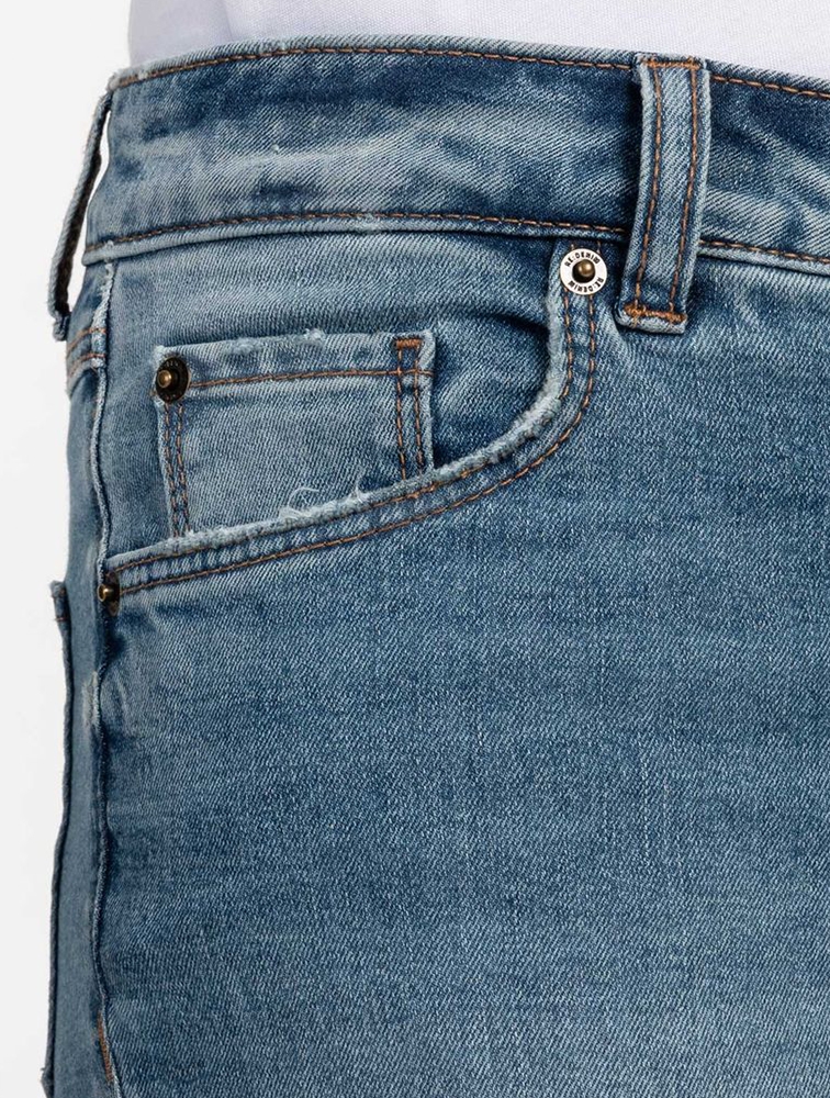 MyRunway | Shop RE: Medium Blue Mid Rise Stretch Skinny Jeans for Women ...