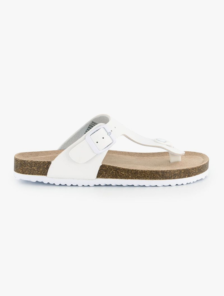 MyRunway | Shop Woolworths White Side Buckle Thong Slides for Women ...