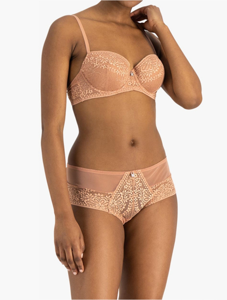 Cut-out Lace Padded Underwire Plunge Bra
