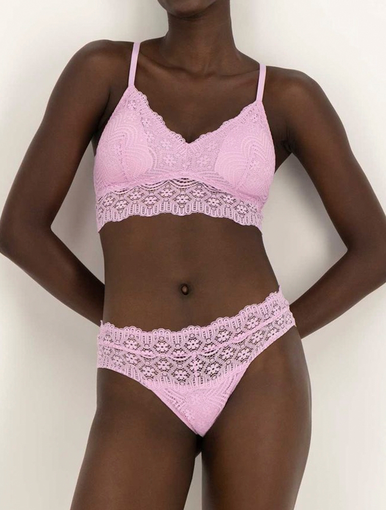 MyRunway  Shop JT One Pink Lace Padded Bralette for Women from