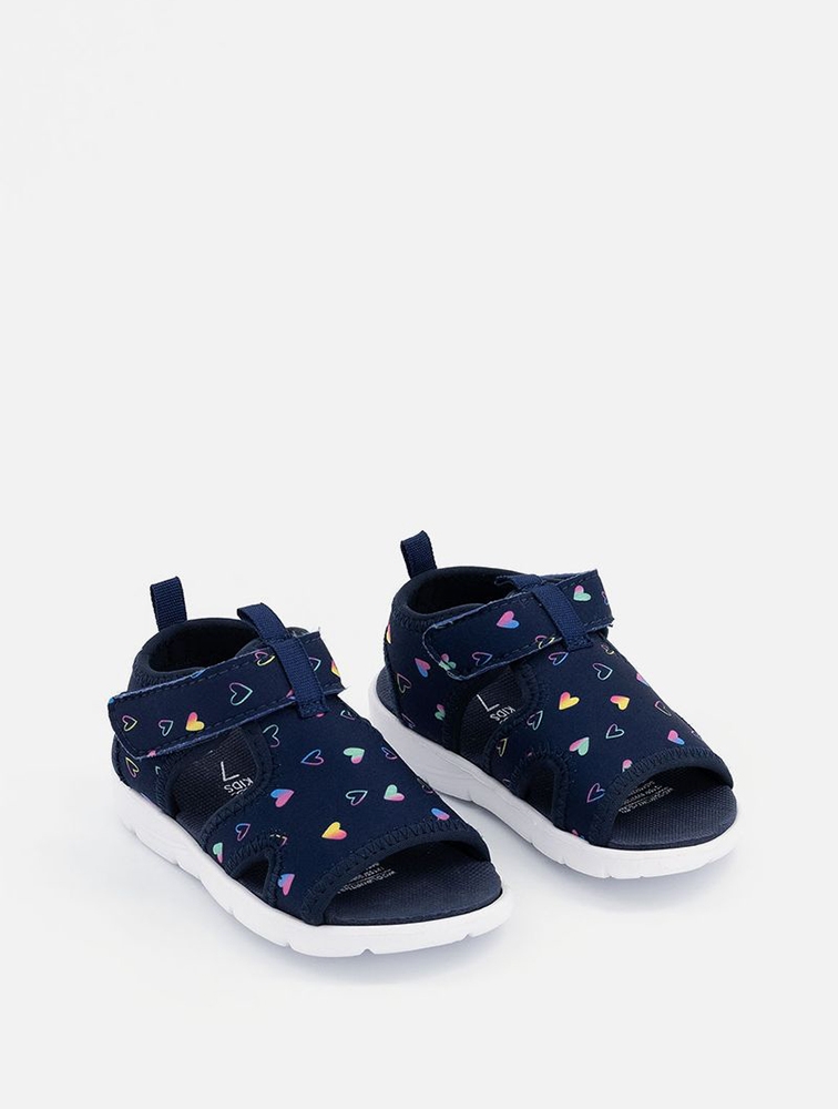 MyRunway | Shop Woolworths Navy Heart Print Sandals for Kids from ...