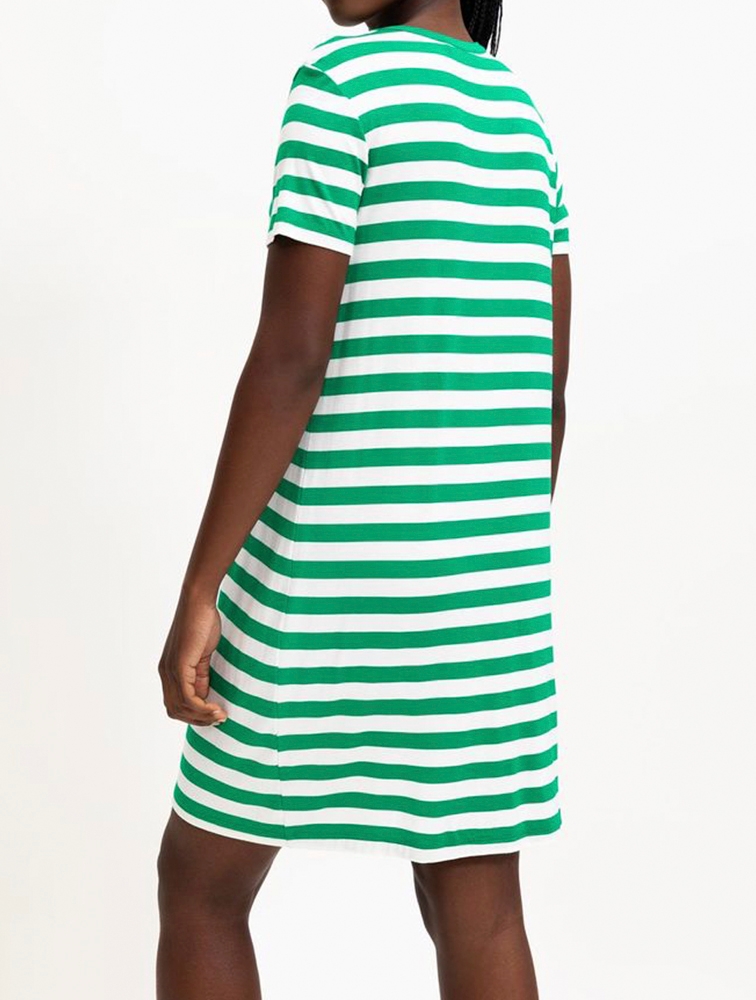 Green striped t sales shirt dress