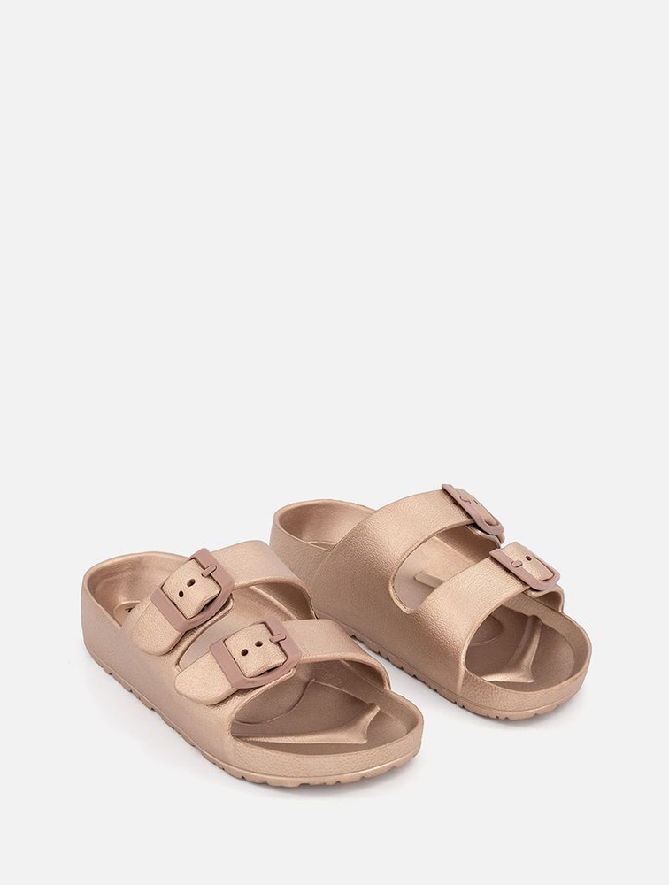 Rose gold sale double buckle sandals