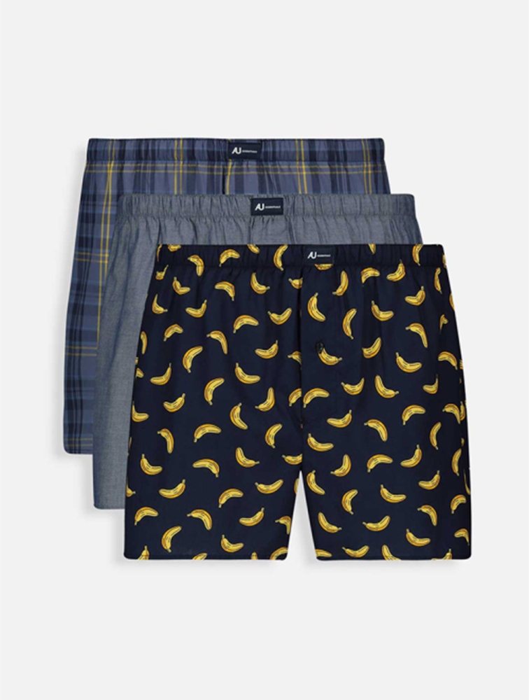 MyRunway  Shop Woolworths Indigo Pack Banana Boxers 3 Pack for Men from