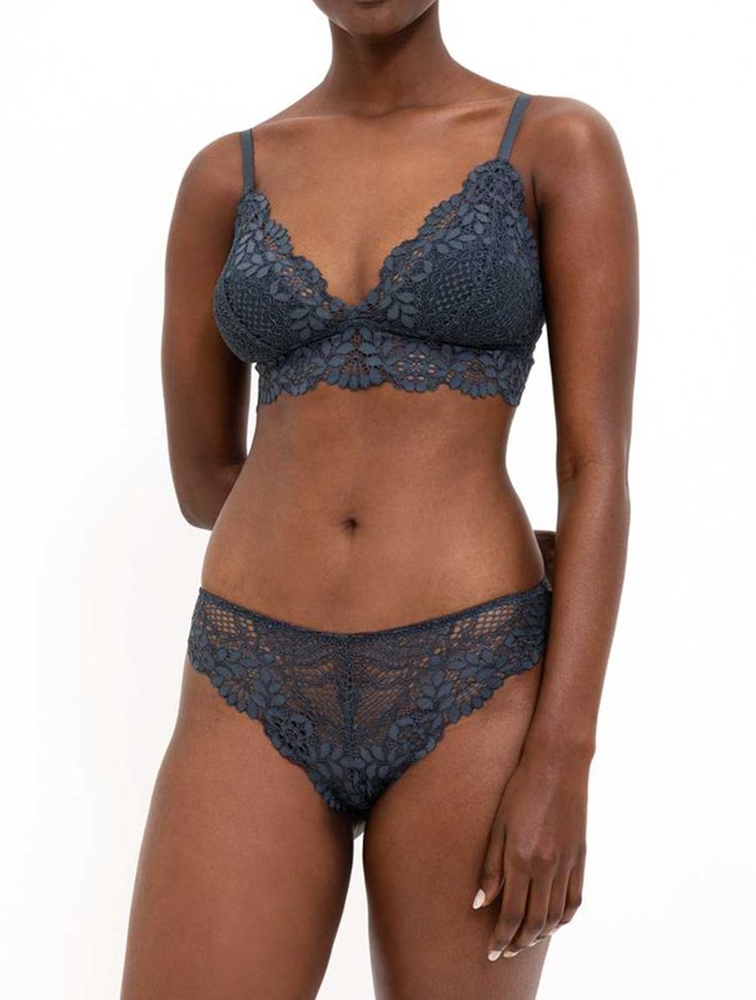 MyRunway  Shop Woolworths Blue Lace Padded Plunge Comfort