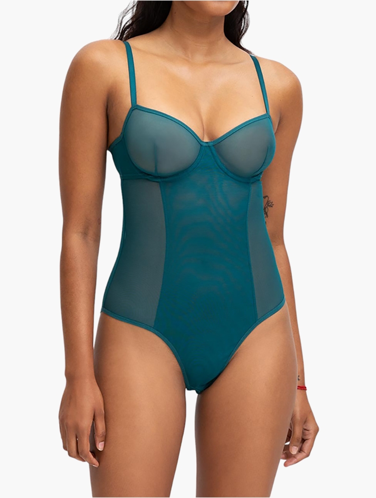 MyRunway  Shop Woolworths Teal Mesh Non Padded Underwire Bodysuit for  Women from