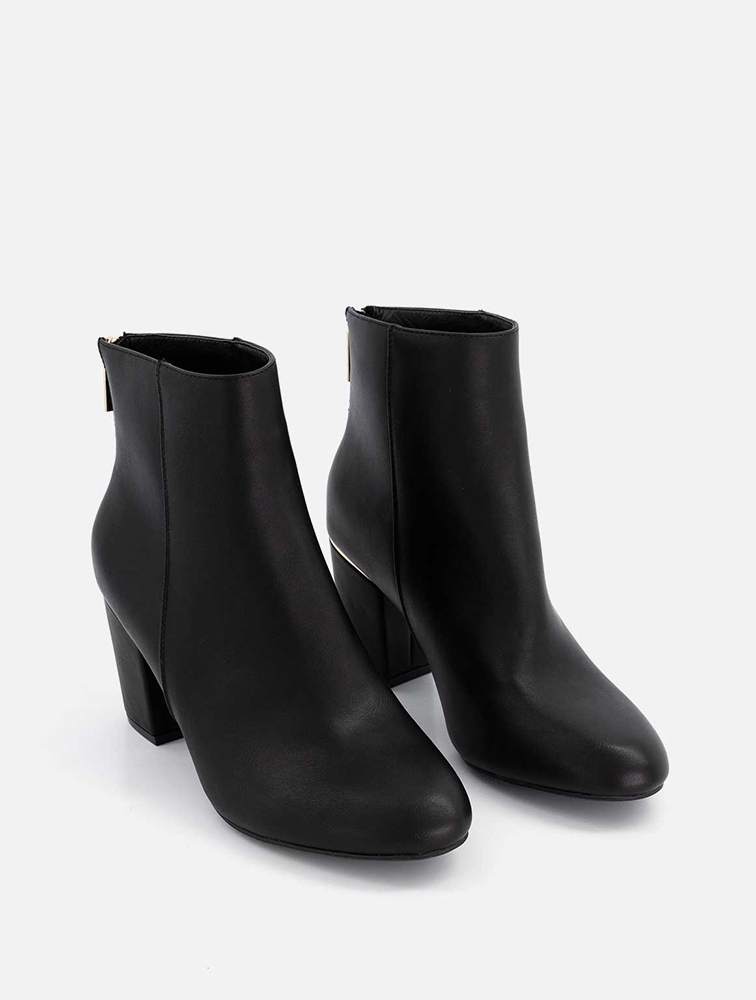 MyRunway | Shop Woolworths Black Back Zip Block Heel Ankle Boots for ...