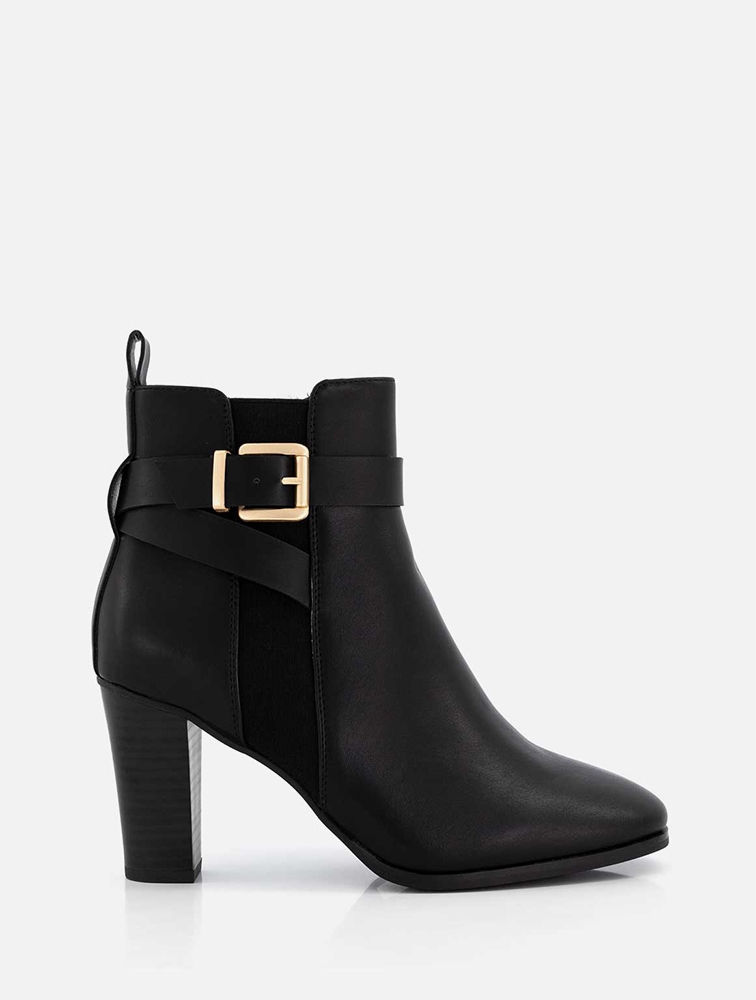 MyRunway | Shop Woolworths Black Buckle Strap Gusset Ankle Boots for ...
