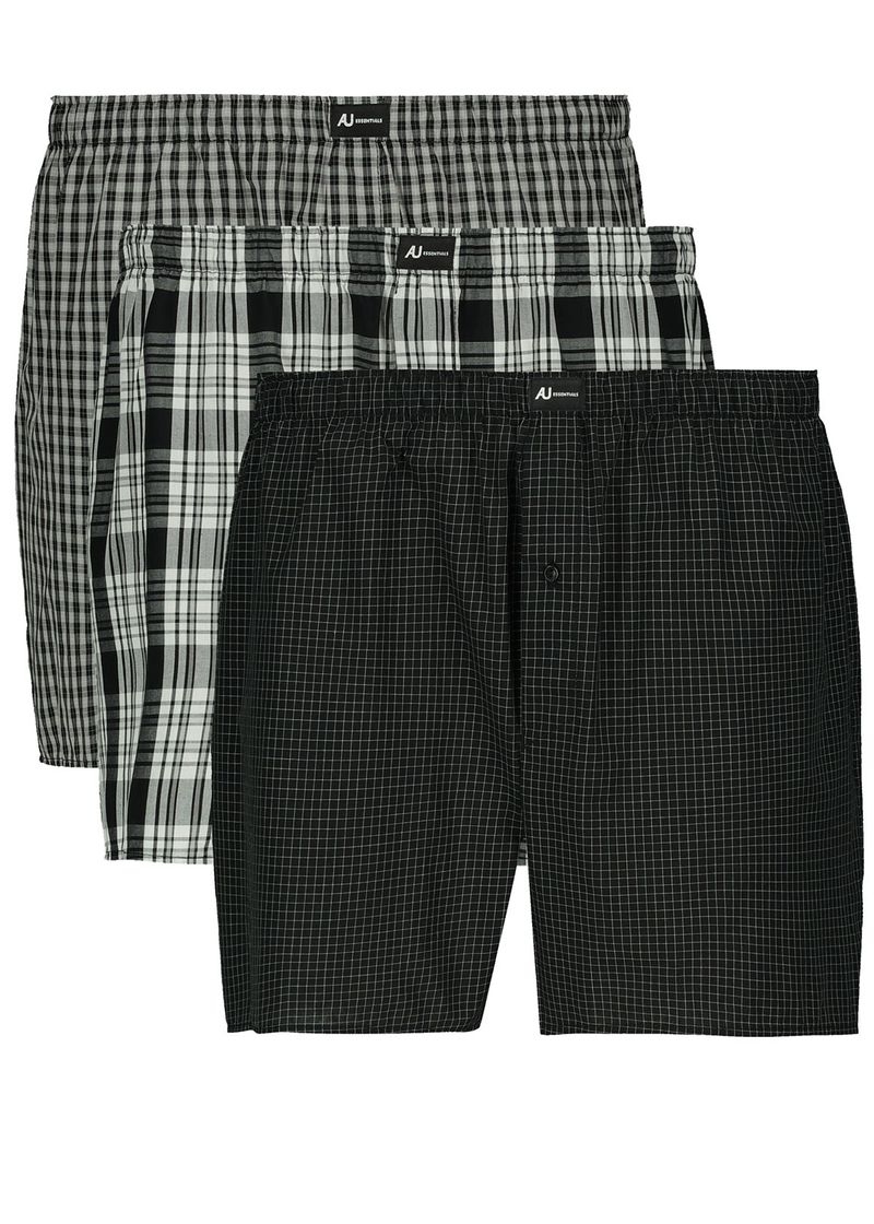 MyRunway  Shop Woolworths Black Charcoal Check Cotton Boxers 3