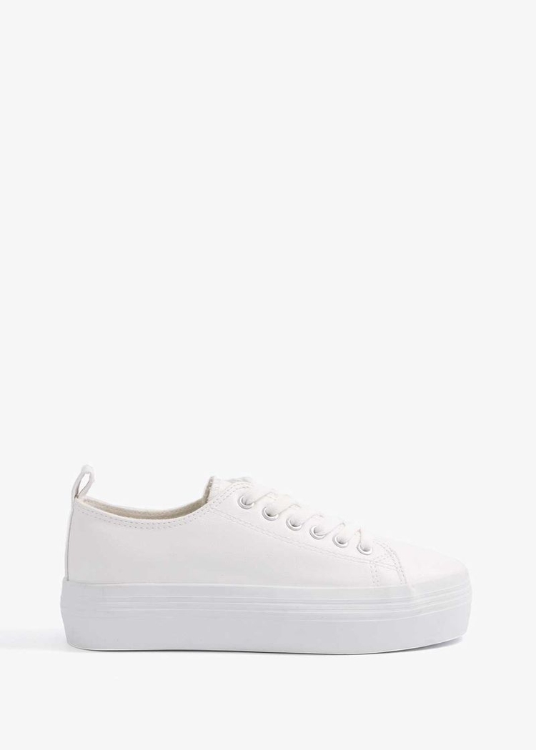Shop Woolworths White Lace-up Platform Sneakers for Women from MyRunway ...