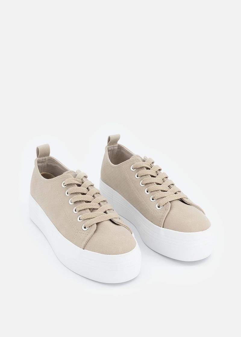 MyRunway | Shop Woolworths Natural Lace-up Platform Sneakers for Women ...