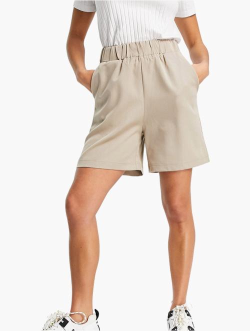 4th & Reckless Beige High Waisted Tailored Shorts