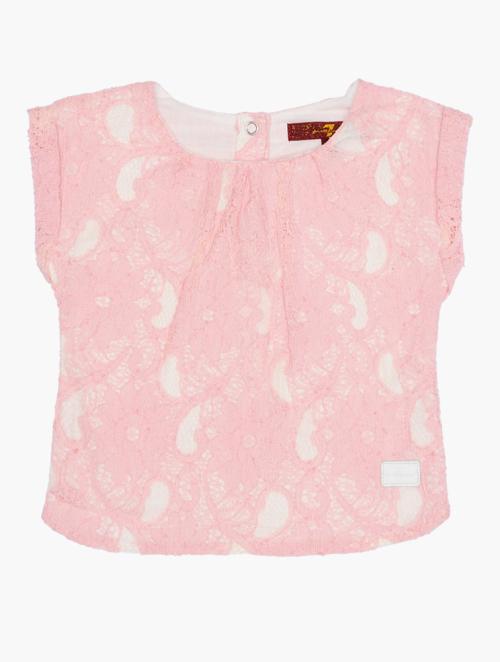 7 for all Mankind Kids Pink & White Top