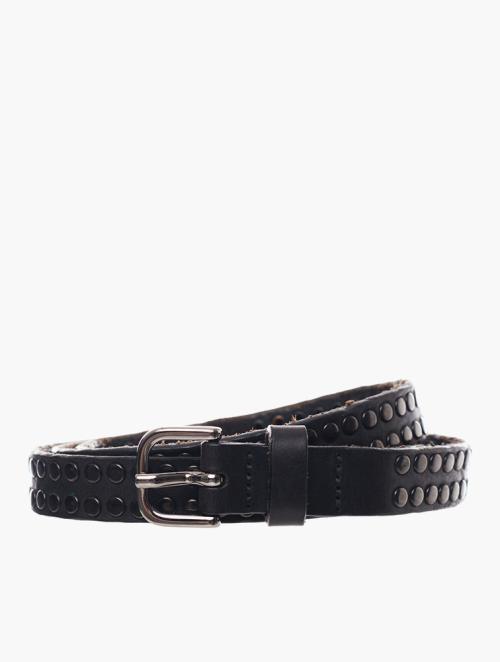 7 for all Mankind Black And Silver Studded Waist Belt 