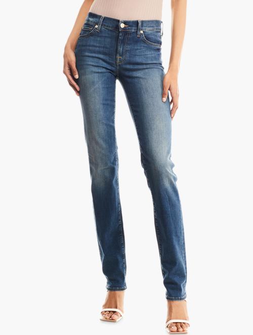 7 for all Mankind Dark Wash High Waisted Straight Jeans