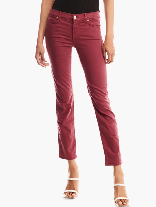 7 for all Mankind Red Full Length Straight Jeans
