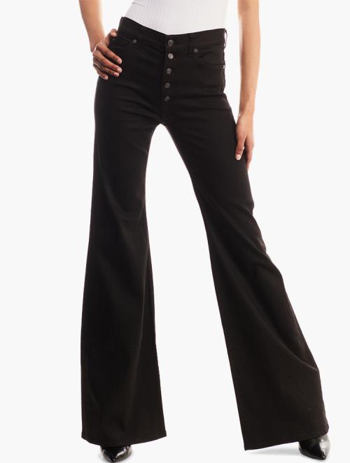 7 for all Mankind Black Bell Bottom Jeans