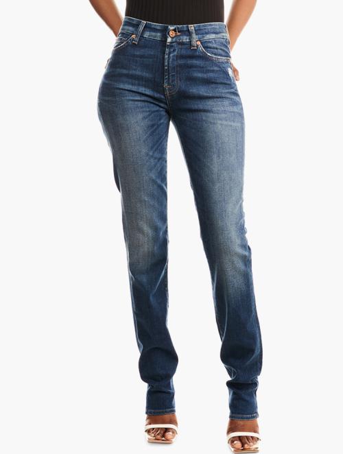 7 for all Mankind Mid Wash Distressed Denim Jeans
